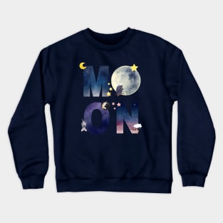 Watercolor Moon Design Crewneck Sweatshirt